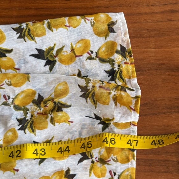 IVY CITY CO Lemon Drop Layered Smocked Maxi Dress puff sleeve Lemon Print Large - Picture 12 of 12